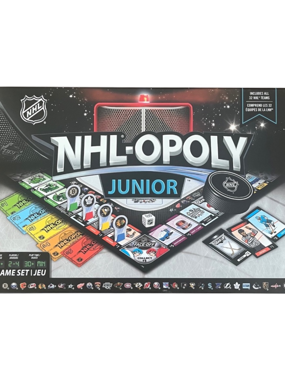 NHL-Opoly Junior Officially Licensed Board Game Age 6+ Includes All 32 NHL Teams